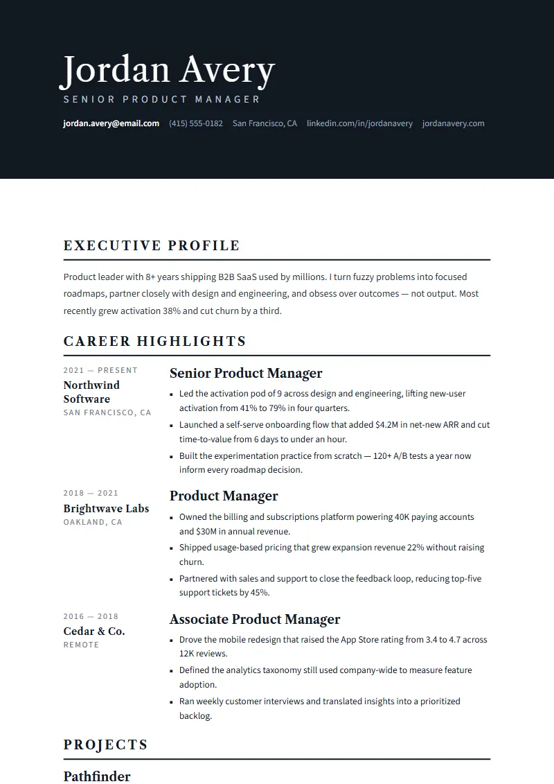 Baronet resume template