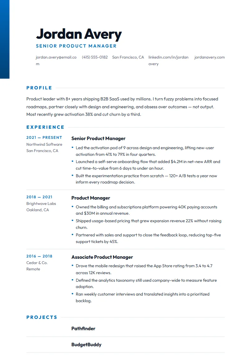 Beacon Pro resume template
