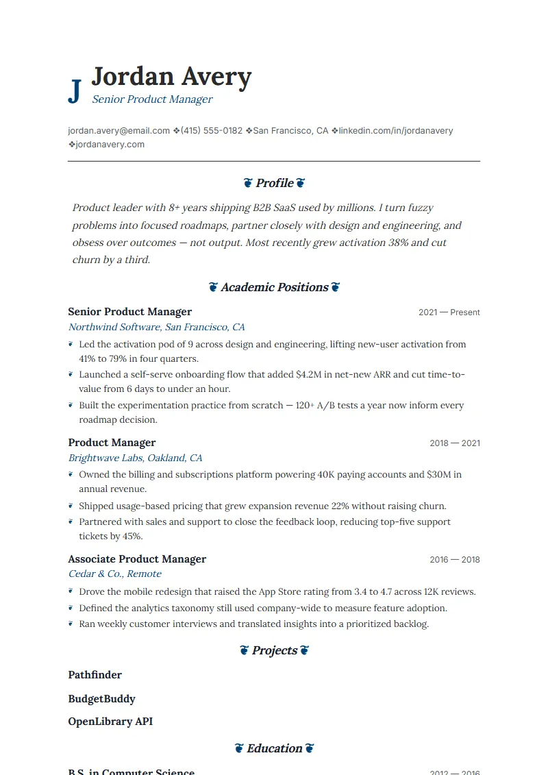 Citation resume template