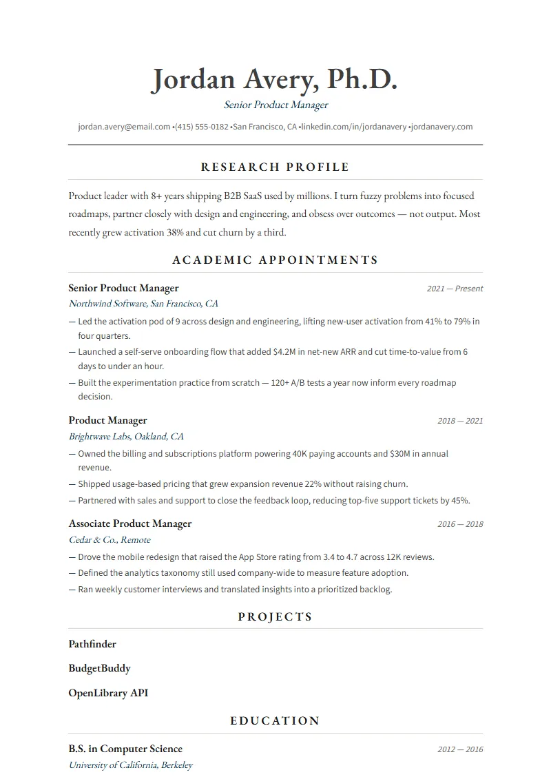 Curator resume template