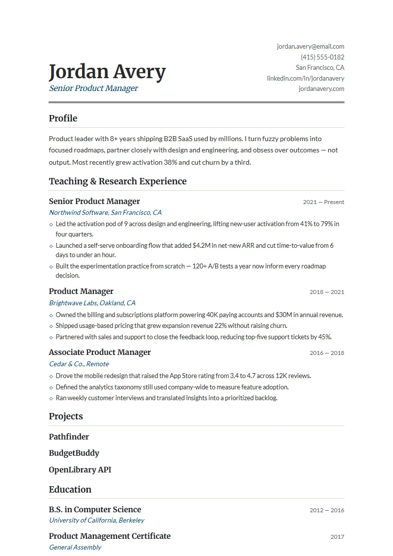 Lectern resume template