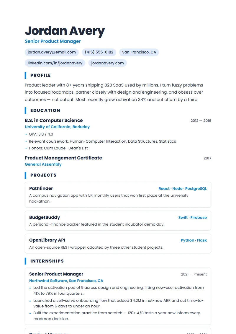 Openroad resume template