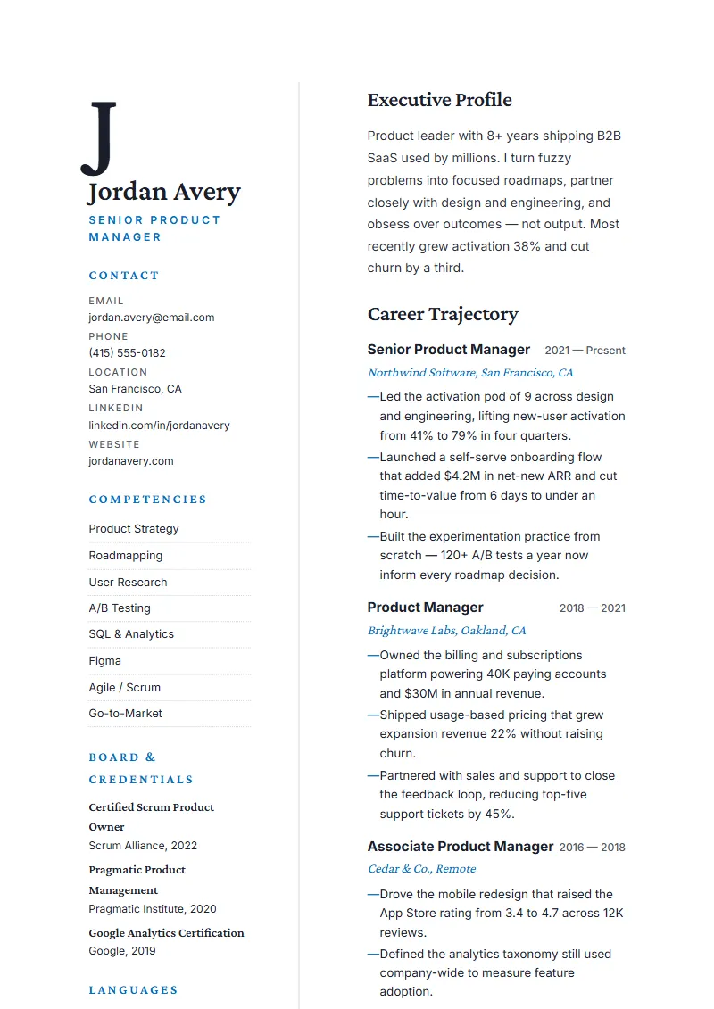 Oration resume template