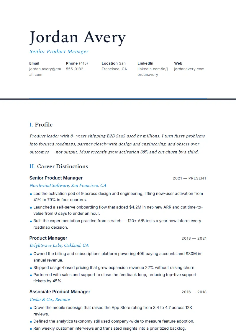 Statesman resume template