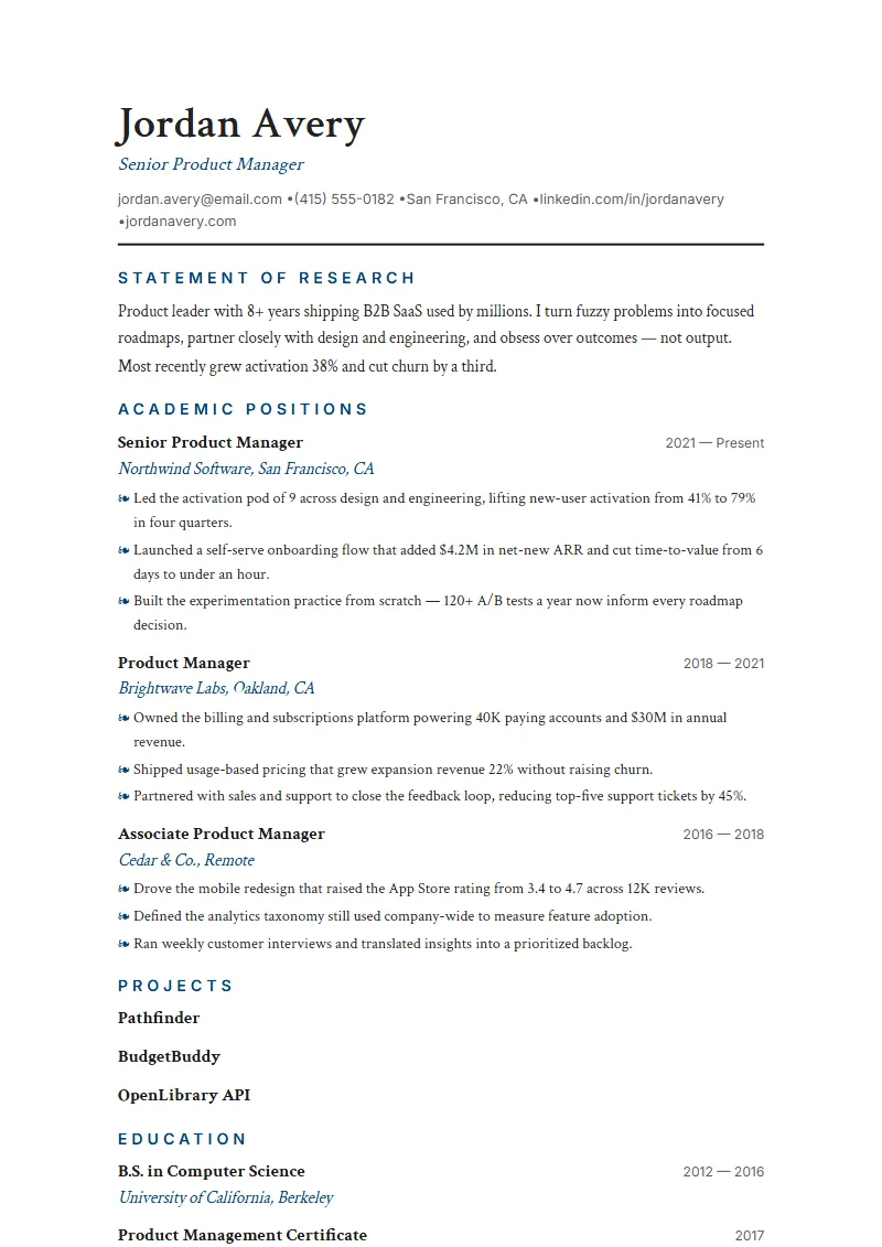 Treatise resume template