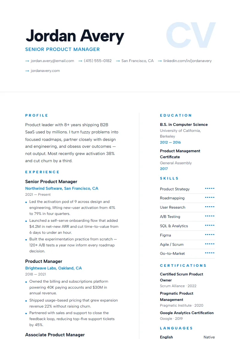 Vector resume template
